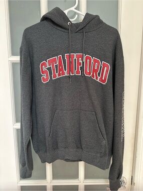 Gray Stanford Hoodie with Kangaroo Pockets, size M
